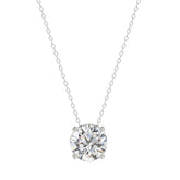 14K WHITE GOLD 1.00CT ROUND DIAMOND LADIES SOLITAIRE PENDANT WITH UNDER-PASS CHAIN (CENTER STONE ROUND DIAMOND 1CT)