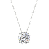 LADIES SOLITAIRE PENDANT WITH UNDER-PASS CHAIN 2.00CT ROUND DIAMOND 14K WHITE GOLD