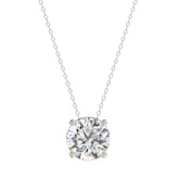 LADIES SOLITAIRE PENDANT WITH UNDER-PASS CHAIN 2.00CT ROUND DIAMOND 14K WHITE GOLD