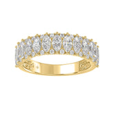14K YELLOW GOLD 1 1/2CT ROUND/MARQUISE DIAMOND LADIES BAND