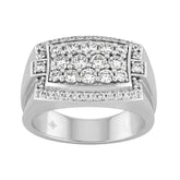 MEN'S RING 1 1/2CT ROUND DIAMOND 14K WHITE GOLD