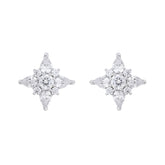 14K WHITE GOLD 1CT ROUND/PEAR DIAMOND LADIES EARRINGS