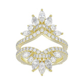 LADIES ENHANCERS RING 2 1/4CT ROUND/PEAR/MARQUISE DIAMOND 14K YELLOW GOLD