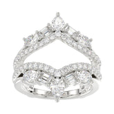 14K WHITE GOLD 1 3/4CT ROUND/EMERALD/PEAR/OVAL DIAMOND LADIES RING