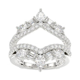14K WHITE GOLD 1 3/4CT ROUND/EMERALD/PEAR/OVAL DIAMOND LADIES RING