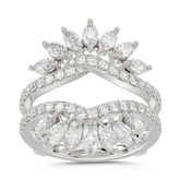14K WHITE GOLD 2CT ROUND/MARQUISE DIAMOND LADIES WRAP RING