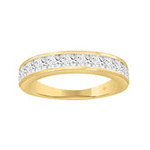 14K Yellow Gold 1 1/2Ct Princess Cut Diamond Ladies Wedding Band Ring