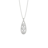LADIES PENDANT 1 3/4CT ROUND DIAMOND 14K WHITE GOLD WITH CHAIN