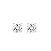 LADIES SOLITAIRE EARRINGS 4CT ROUND DIAMOND 14K WHITE GOLD (CENTER STONE ROUND DIAMOND 2.00CT)