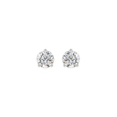 14K WHITE GOLD 1CT ROUND DIAMOND LADIES SOLITAIRE EARRINGS