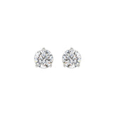LADIES SOLITAIRE EARRINGS 1 1/2CT ROUND DIAMOND 14K WHITE GOLD