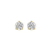 LADIES SOLITAIRE EARRINGS 1 1/2CT ROUND DIAMOND 14K YELLOW GOLD