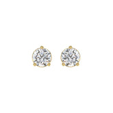 14K YELLOW GOLD 2CT ROUND DIAMOND LADIES SOLITAIRE EARRINGS