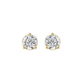 LADIES SOLITAIRE EARRINGS 2 1/2CT ROUND DIAMOND 14K YELLOW GOLD