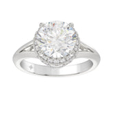 LADIES RING 3 3/8CT ROUND DIAMOND 14K WHITE GOLD (CENTER STONE ROUND DIAMOND 3CT )