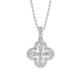 LADIES PENDANT 1CT ROUND/PEAR DIAMOND 14K WHITE GOLD