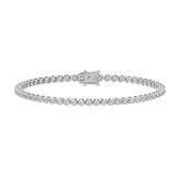 MEN'S BRACELET 2 1/2CT ROUND DIAMOND 14K WHITE GOLD