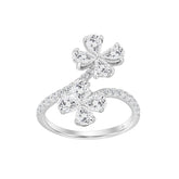 LADIES RING 1 3/4CT ROUND/PEAR DIAMOND 14K WHITE GOLD