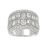 14K WHITE GOLD 5.00CT ROUND/EMERALD DIAMOND LADIES BAND