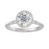 LADIES SOLITAIRE RING 2CT ROUND DIAMOND 14K WHITE GOLD (CENTER STONE ROUND DIAMOND 2CT )