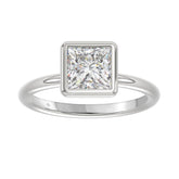 LADIES SOLITAIRE RING 2CT PRINCESS DIAMOND 14K WHITE GOLD (CENTER STONE PRINCESS DIAMOND 2CT )
