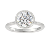 LADIES SOLITAIRE RING 3CT ROUND DIAMOND 14K WHITE GOLD (CENTER STONE ROUND DIAMOND 3CT )