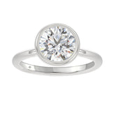 LADIES SOLITAIRE RING 3CT ROUND DIAMOND 14K WHITE GOLD (CENTER STONE ROUND DIAMOND 3CT )