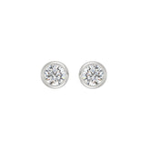 LADIES SOLITAIRE EARRINGS 2CT ROUND DIAMOND 14K WHITE GOLD