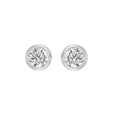 LADIES SOLITAIRE EARRINGS 3CT ROUND DIAMOND 14K WHITE GOLD