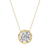 LADIES SOLITAIRE PENDANT 2CT ROUND DIAMOND 14K YELLOW GOLD
