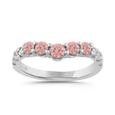 ETERNAL BLUSH COLLECTION LADIES BAND 1CT PINK ROUND DIAMOND 14K WHITE GOLD