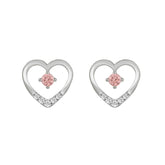 LADIES EARRINGS 1/3CT ROUND DIAMOND 14K WHITE GOLD (CENTER STONE ROUND DIAMOND 1/5CT )
