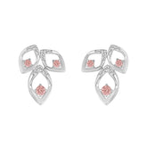 LADIES EARRINGS 1/2CT ROUND DIAMOND 14K WHITE GOLD (CENTER STONE ROUND DIAMOND 1/3CT )