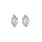 LADIES SOLITAIRE EARRINGS 2CT MARQUISE DIAMOND 14K WHITE GOLD