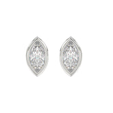 LADIES SOLITAIRE EARRINGS 3CT MARQUISE DIAMOND 14K WHITE GOLD