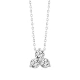 LADIES NECKLACE 1CT ROUND DIAMOND 14K WHITE GOLD WITH CHAIN