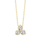 LADIES NECKLACE 1CT ROUND DIAMOND 14K YELLOW GOLD WITH CHAIN