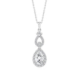 LADIES PENDANT 1 1/2CT ROUND/PEAR DIAMOND 14K WHITE GOLD