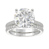 LADIES BRIDAL SET 5 1/2CT ROUND DIAMOND 14K WHITE GOLD (CENTER STONE ROUND DIAMOND 5CT )