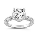 LADIES RING 2 3/4CT ROUND DIAMOND 14K WHITE GOLD (CENTER STONE ROUND DIAMOND 2CT )