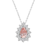 LADIES PENDANT 2 1/2CT ROUND/PEAR DIAMOND 14K WHITE/ROSE GOLD (CENTER STONE PEAR DIAMOND 1CT )