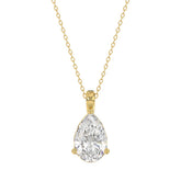 LADIES SOLITAIRE PENDANT 2 1/2CT PEAR DIAMOND 14K YELLOW GOLD