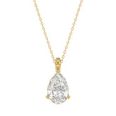 LADIES SOLITAIRE PENDANT 2 1/2CT PEAR DIAMOND 14K YELLOW GOLD