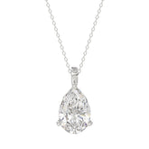 LADIES SOLITAIRE PENDANT 4CT PEAR DIAMOND 14K WHITE GOLD