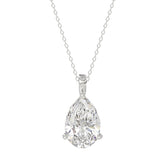 LADIES SOLITAIRE PENDANT 4CT PEAR DIAMOND 14K WHITE GOLD