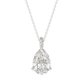 LADIES SOLITAIRE PENDANT 4CT PEAR DIAMOND 14K WHITE GOLD