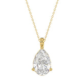 LADIES SOLITAIRE PENDANT 4CT PEAR DIAMOND 14K YELLOW GOLD