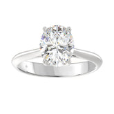 LADIES SOLITAIRE RING 2 1/2CT OVAL DIAMOND 14K WHITE GOLD