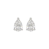 LADIES SOLITAIRE EARRINGS 2 1/2CT PEAR DIAMOND 14K WHITE GOLD