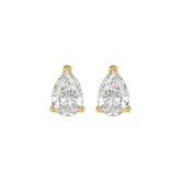 LADIES SOLITAIRE EARRINGS 2 1/2CT PEAR DIAMOND 14K YELLOW GOLD